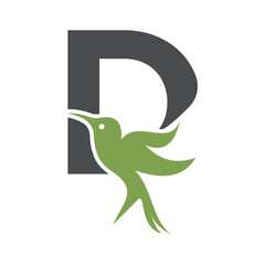 Bird Logo combine with letter D vector template