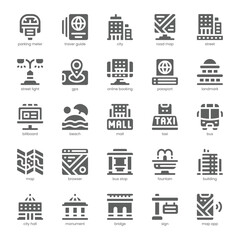 City Guide Icon pack for your website, mobile, presentation, and logo design. City Guide Icon solid design. Vector graphics illustration and editable stroke.