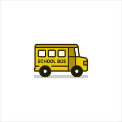 school bus icon hand drawn illustration artwork