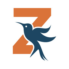 Bird Logo combine with letter Z vector template