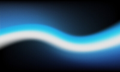 Abstract blue light curve with gradient and grainy texture on dark background displaying modern design