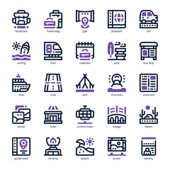 Group Travel Icon pack for your website, mobile, presentation, and logo design. Group Travel Icon dual tone design. Vector graphics illustration and editable stroke.