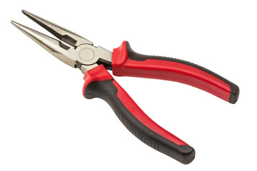 Obraz premium Red and black needle nose pliers for detailed work and precision tool task completion photography