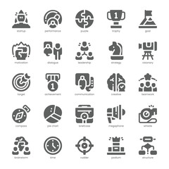 Leadership Icon pack for your website, mobile, presentation, and logo design. Leadership Icon solid design. Vector graphics illustration and editable stroke.