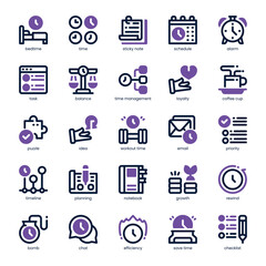Productivity Icon pack for your website, mobile, presentation, and logo design. Productivity Icon dual tone design. Vector graphics illustration and editable stroke.