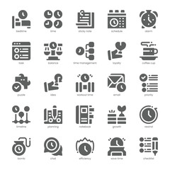 Productivity Icon pack for your website, mobile, presentation, and logo design. Productivity Icon solid design. Vector graphics illustration and editable stroke.