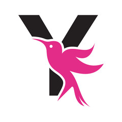 Bird Logo combine with letter Y vector template
