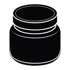 cosmetic jar mockup flat color illustration on the white