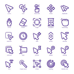 Selection and Cursor Icon pack for your website, mobile, presentation, and logo design. Selection and Cursor Icon line basic color design. Vector graphics illustration and editable stroke.