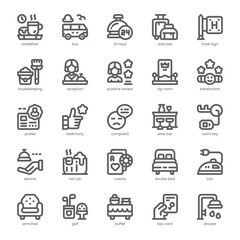 Travel Review Icon pack for your website, mobile, presentation, and logo design. Travel Review Icon outline design. Vector graphics illustration and editable stroke.