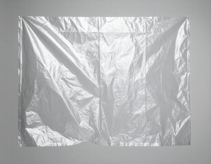 Wrinkled Plastic Film with Condensation Effect on Gray Background / Película plástica arrugada con efecto de condensación sobre fondo gris