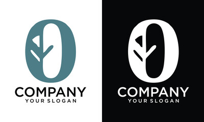 Creative Paddle with letter O icon. Vector canoe paddle. 