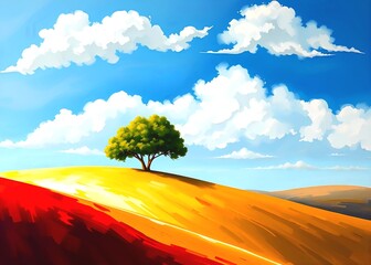 lonely tree in the field