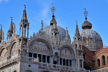 Facade of St Mark's Basilica in Venice, Italy