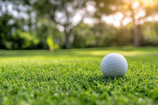 close up golf ball on tee