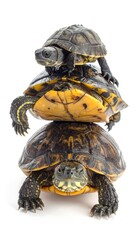 Obraz premium Baby turtles stacked