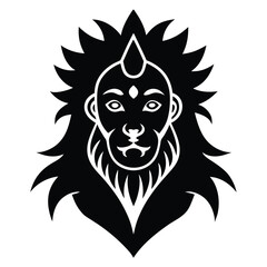 lord narasimha idol half lion half man logo style