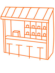 Obraz premium Outdoor Market Stall Design: Stylish Food Bar & Vendor Stand Ideas
