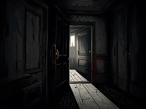 man in the dark room