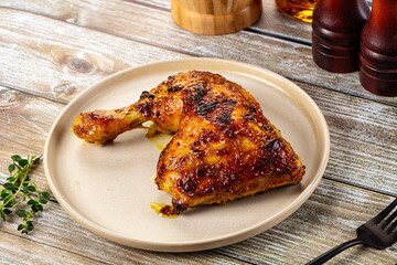 Roasted chicken leg with spices