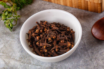 Dry cloves buds aromatic flavor