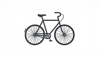 Classic black bicycle silhouette icon. Simple vector illustration of a two-wheeled bike for transport, fitness, and leisure.