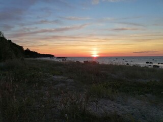 Sunset dusk at the beach