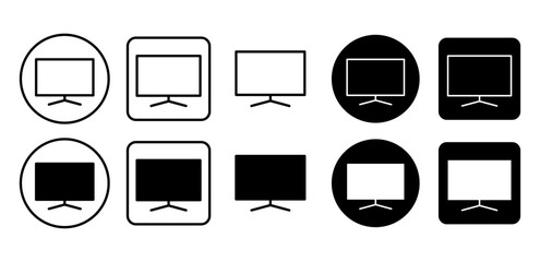 TV display vector icon. Screen and monitor symbol for media, entertainment, and broadcasting.