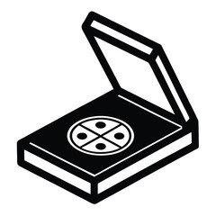 pizza box mockup flat color illustration on the white