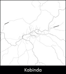 Kabinda city map, Democratic Republic of the Congo - Topographic vector map poster