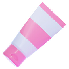 PNG 3D Pink Sunscreen Lotion Tube Icon Isolated on a White Background