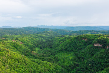 Obraz premium Aerial view of Grand canyon Nam Nao located in Phetchabun province, Thailand.