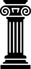 Ancient Roman column silhouette vector illustration