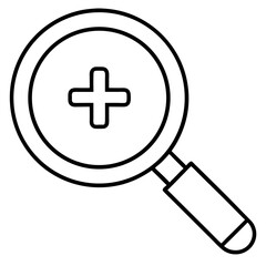 Fototapeta premium Zoom In Icon with Magnifying Glass and Plus Sign