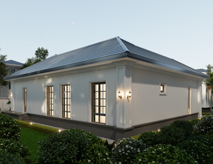 Luxurious Modern Home with Driveway and Landscaping