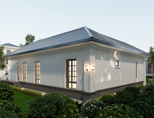 Luxurious Modern Home with Driveway and Landscaping