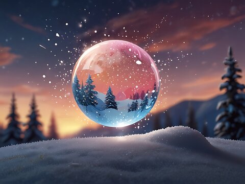 christmas tree in the snow