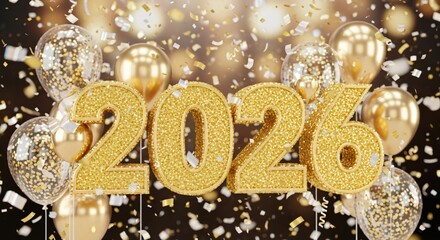 Celebrate 2026 with golden sparkle and festive cheer for a bright and promising new year celebration