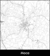 Moca city map, Dominican Republic - Topographic vector map poster