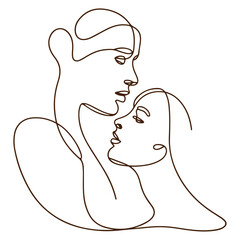  minimal line art mother and son