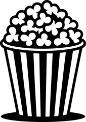 doodle style popcorn bucket silhouette vector illustration