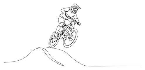 Fototapeta premium hand drawn mountain bike sport vector