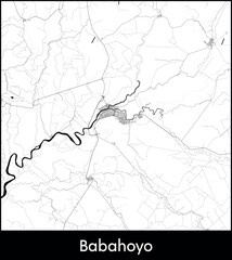Babahoyo city map, Ecuador - Topographic vector map poster