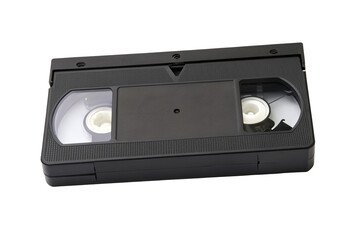 Retro vhs tape isolated on black background for vintage media and home entertainment nostalgia