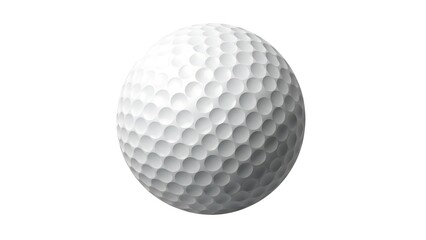 Isolated white golf ball close up for sport and recreation equipment on white background for golfing game on transparent background