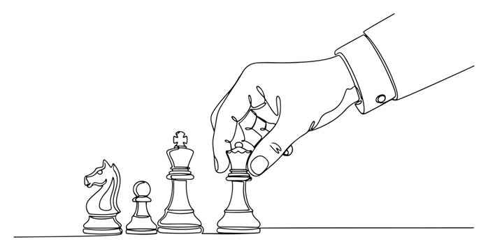 Hand Making a Strategic Move with a Queen Chess Piece