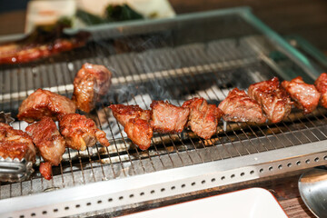 Chinese food. Grilled lamb ribs