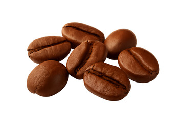 Obraz premium Pile of roasted coffee beans isolated on transparent background