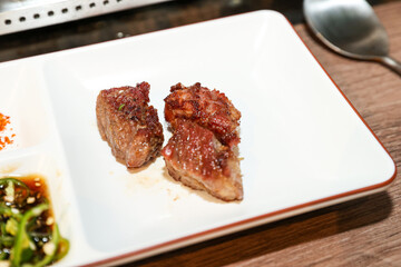 Chinese food. Grilled lamb ribs