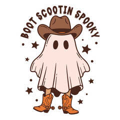 Boot Scootin' Spooky Funny Cowboy Ghost Design